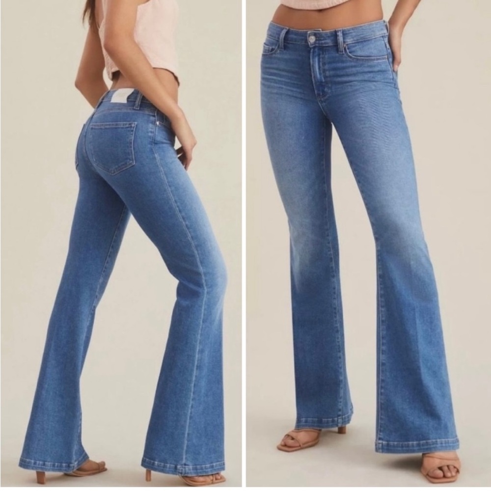 PAIGE Genevieve womens 29 Modern High Rise Flare Transcend Vintage Stretch Jeans